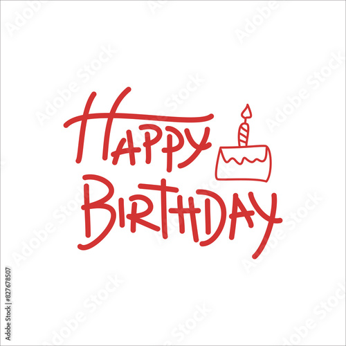 happy birthday lettering doodle style. Vector illustration design. Eps 10.