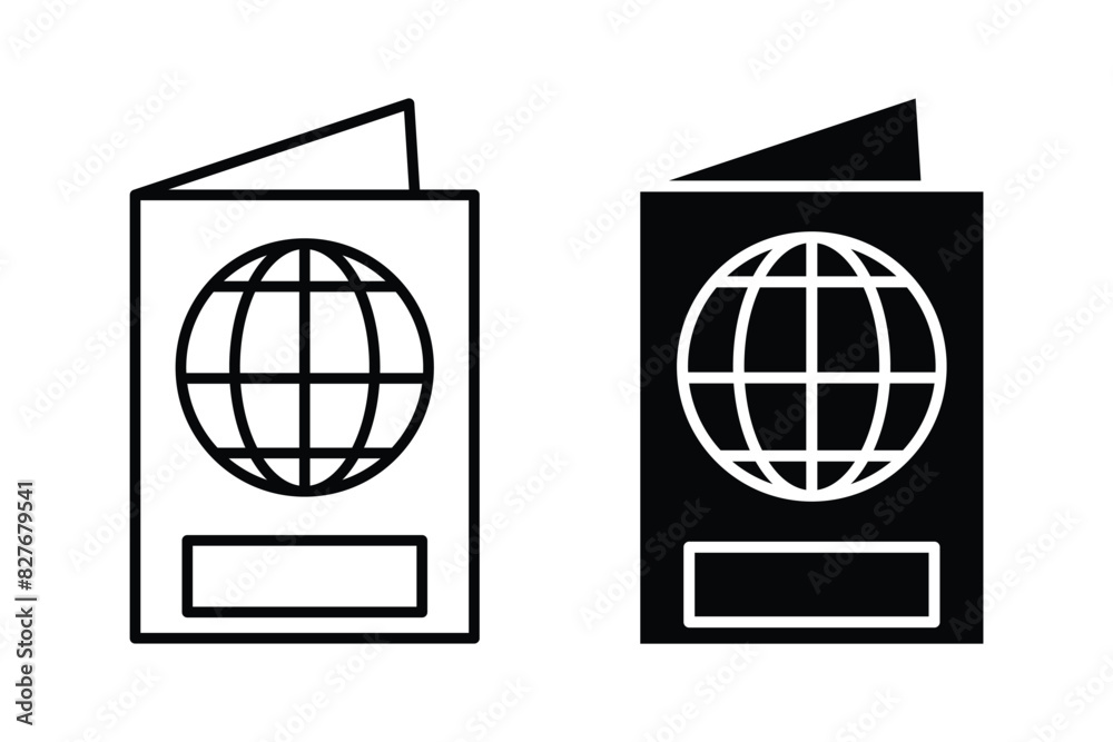 passpor icon template in trendy flat style design isolated on white background. icon vector in outline and solid black passpor icon template in trendy flat style design isolated on white background. icon vector in outline and solid black