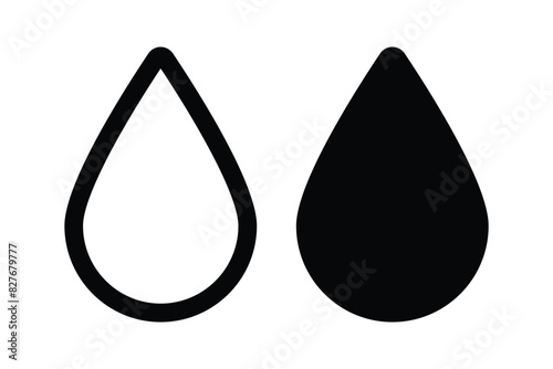 Water drops icons. Water drop shape. Vector illustration photo