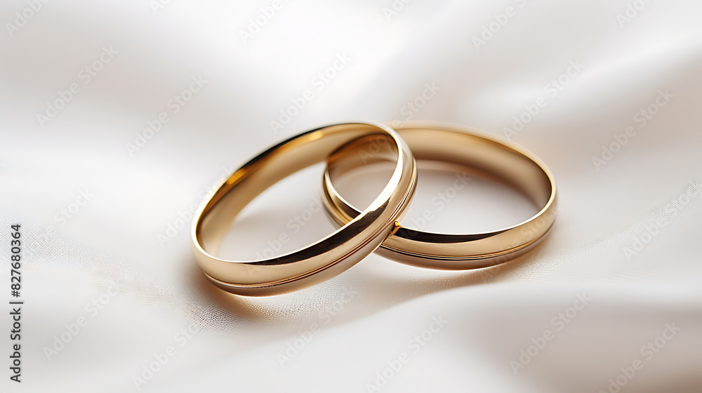 A pair of gold wedding rings. Generative AI A pair of gold wedding rings. Generative AI