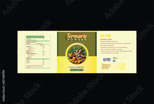 turmeric, turmeric label, turmeric powder , turmeric powder label design vector