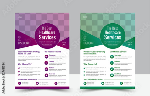 Flyer design with modern,simple and minimalist style.perfect for creative professional .newest trendy minimal official medical advertising magazine poster flyer with creative.