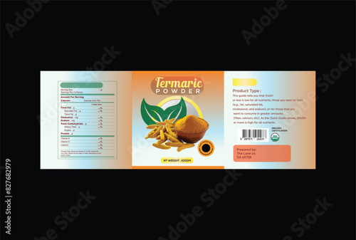  turmeric, turmeric label, turmeric powder , turmeric powder label design vector