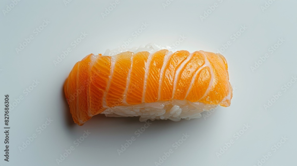 Minimalist Tamago Nigiri Sushi Piece on White Background - High Quality Food Photography with Clear Focus and Photorealistic Aesthetic Minimalist Tamago Nigiri Sushi Piece on White Background - High Quality Food Photography with Clear Focus and Photorealistic Aesthetic