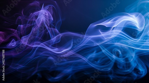 Abstract smoke trails background in deep blues and purples