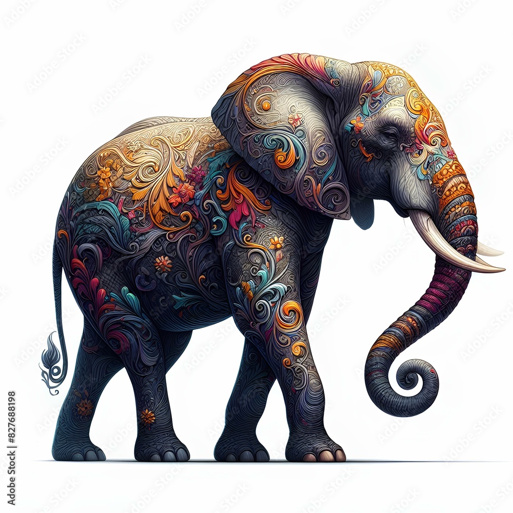 Fototapeta premium elephant isolated on white background