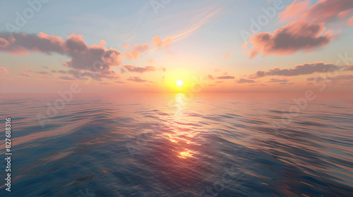 A serene sunset over a vast ocean