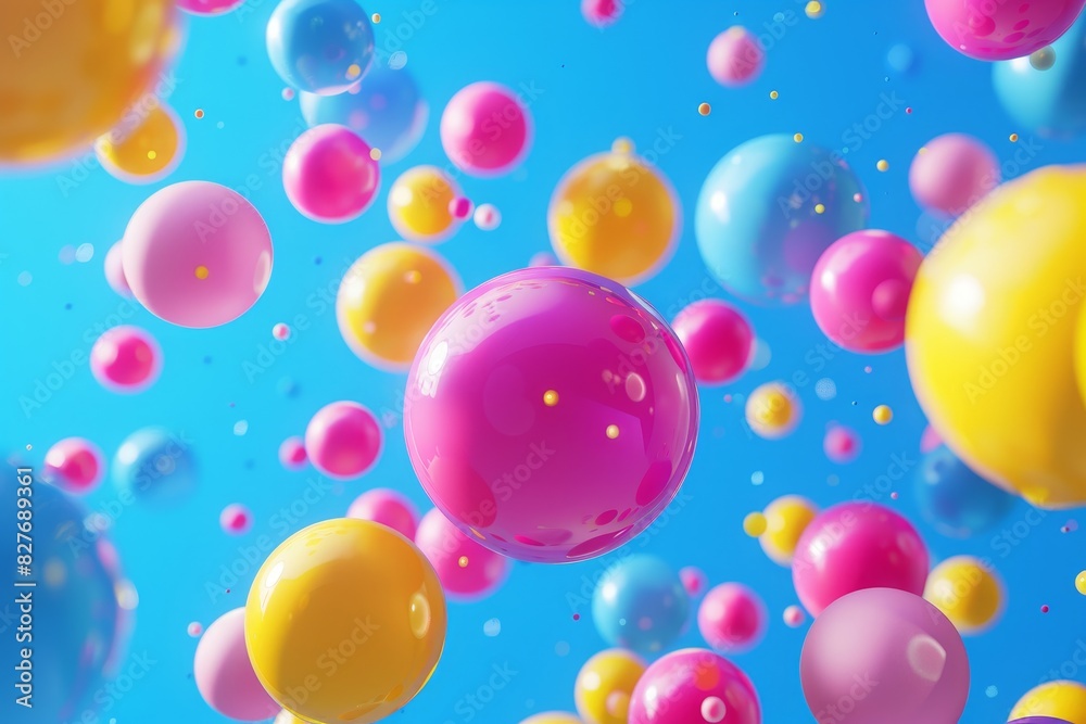 A colorful bunch of balloons floating in the air A colorful bunch of balloons floating in the air