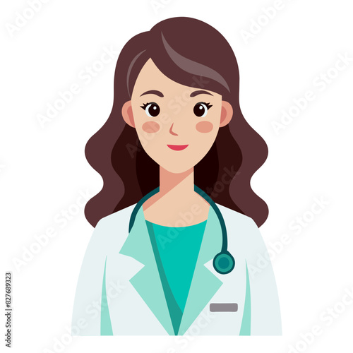 female doctor, icon, vector illustration