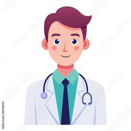 male doctor, icon, vector illustration