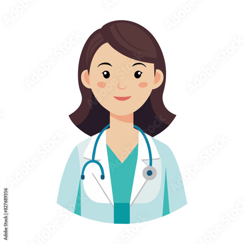 female doctor, icon, vector illustration
