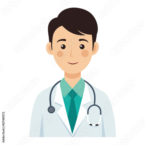 male doctor, icon, vector illustration