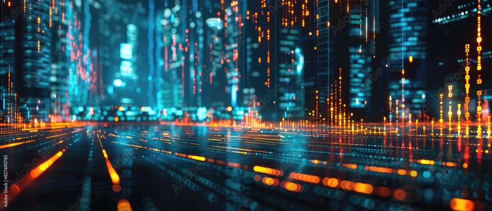Binary code city Binary code city