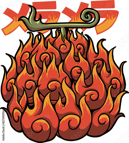 devil fruit dragon from japan illustration vector logo