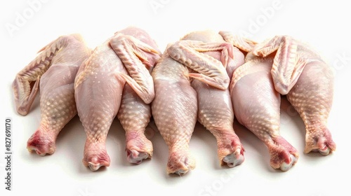 Collection Raw Chicken Isolated on