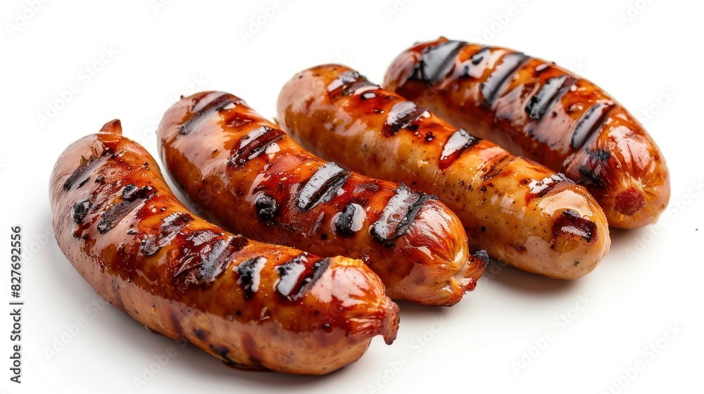 white background Grilled sausages white background Grilled sausages