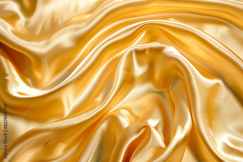 Fototapeta premium Gold metallic silk flowing wave luxury trendy background. Background for presentation
