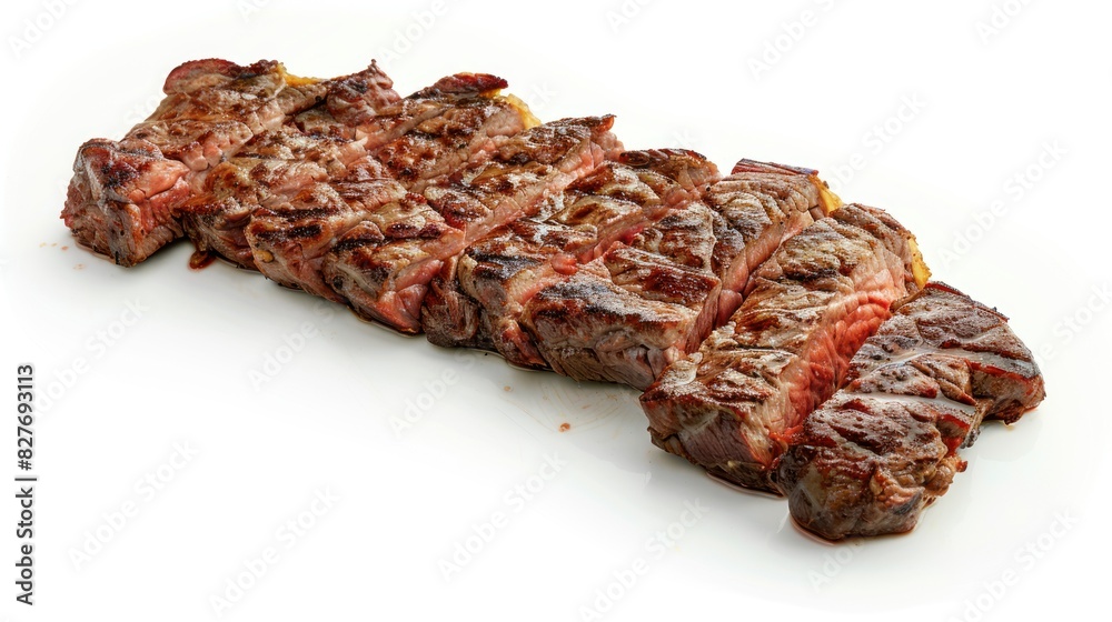 Meat SteakSliced Grilled Machete Skirt Beef Isolated Meat SteakSliced Grilled Machete Skirt Beef Isolated