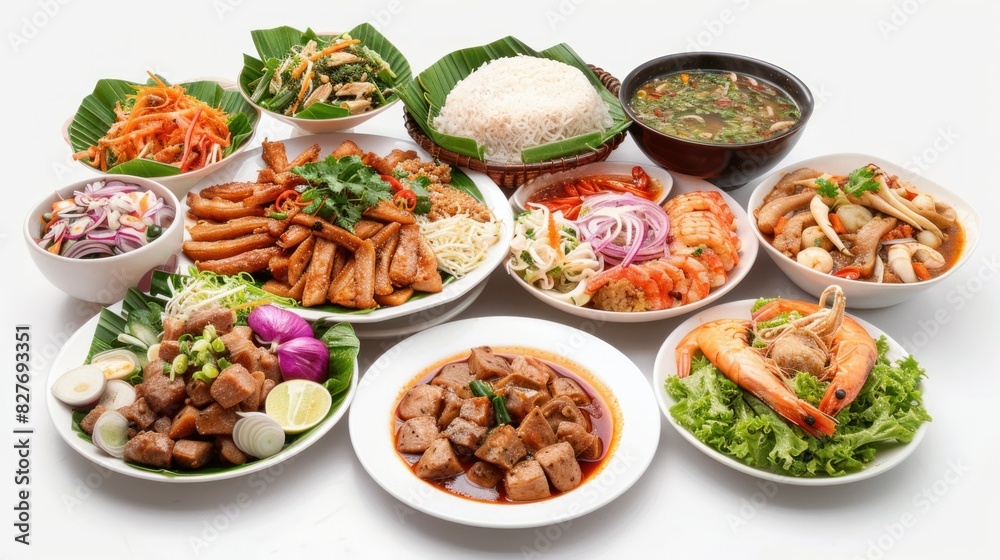 thai food white background cut out thai food white background cut out