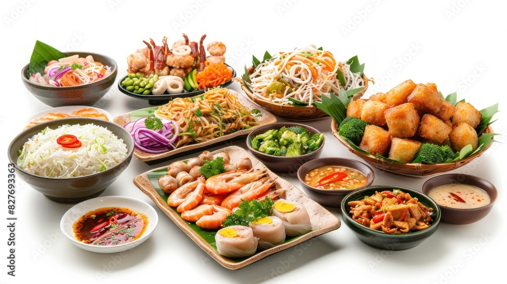 thai food white background cut out thai food white background cut out