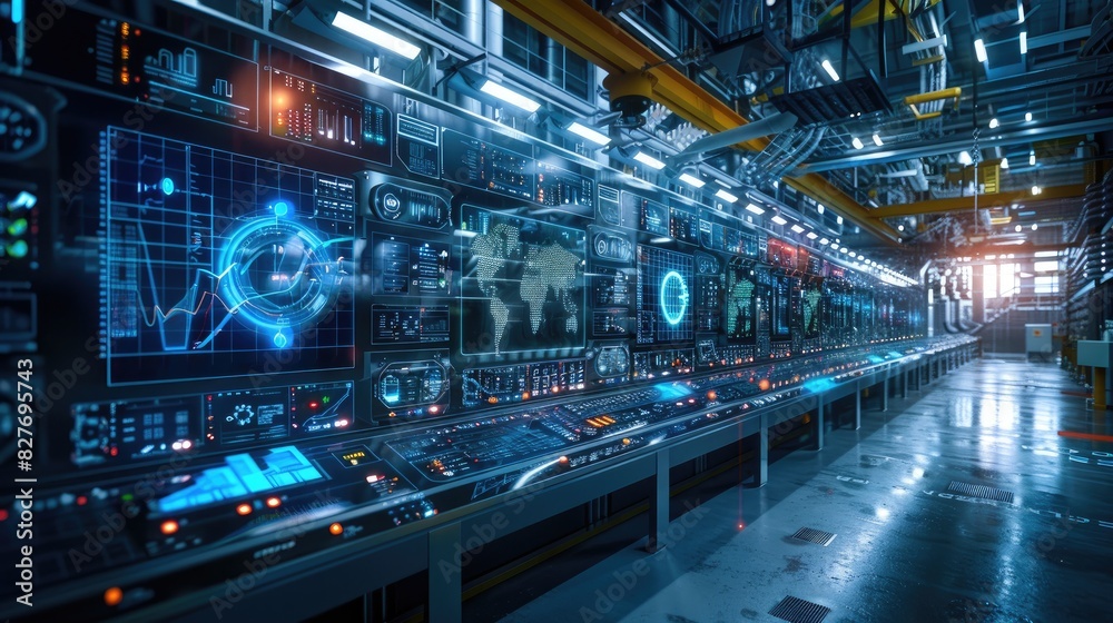 The advanced power facility features cutting-edge digital data visualizations, encompassed by digital graphs and data representations The advanced power facility features cutting-edge digital data visualizations, encompassed by digital graphs and data representations