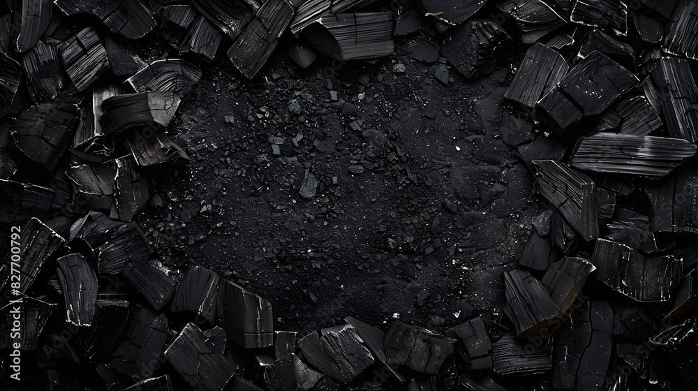 Fototapeta premium BBQ grill coal texture background