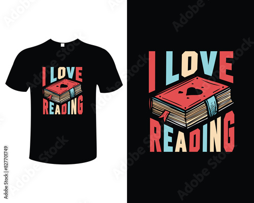 Book Reader and Book Lover Vector Illustration Typography Vintage Artwork Template