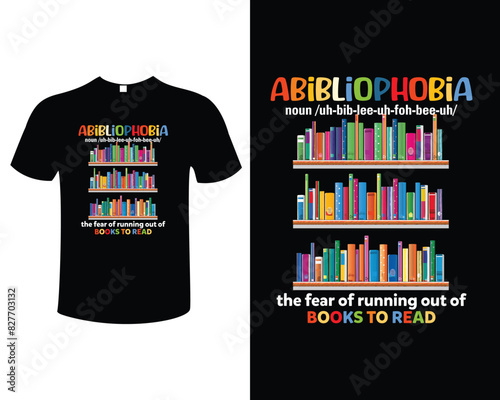 Book Reader and Book Lover Vector Illustration Typography Vintage Artwork Template