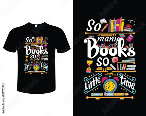 Book Reader and Book Lover Vector Illustration Typography Vintage Artwork Template