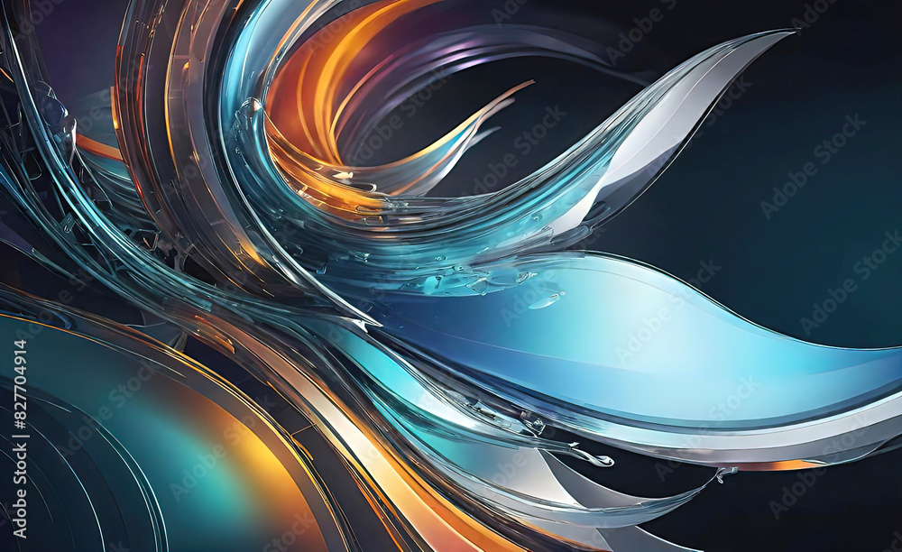 Obraz premium Modern sleek beautiful gradient glass background for design,