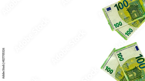100 euro banknotes isolated on white