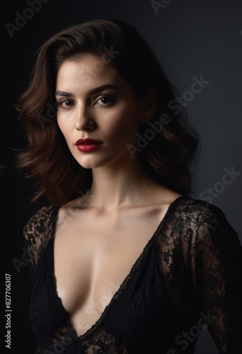 portrait of a model, closeup of a woman, face close up