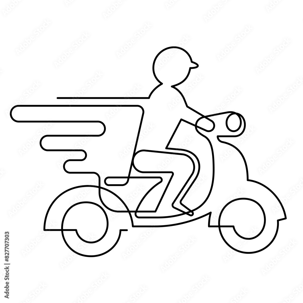 courier messenger continuous line drawing courier messenger continuous line drawing