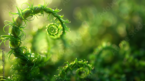 Verdant Whirl: Hyper-Realistic Green Spiral. Generative AI