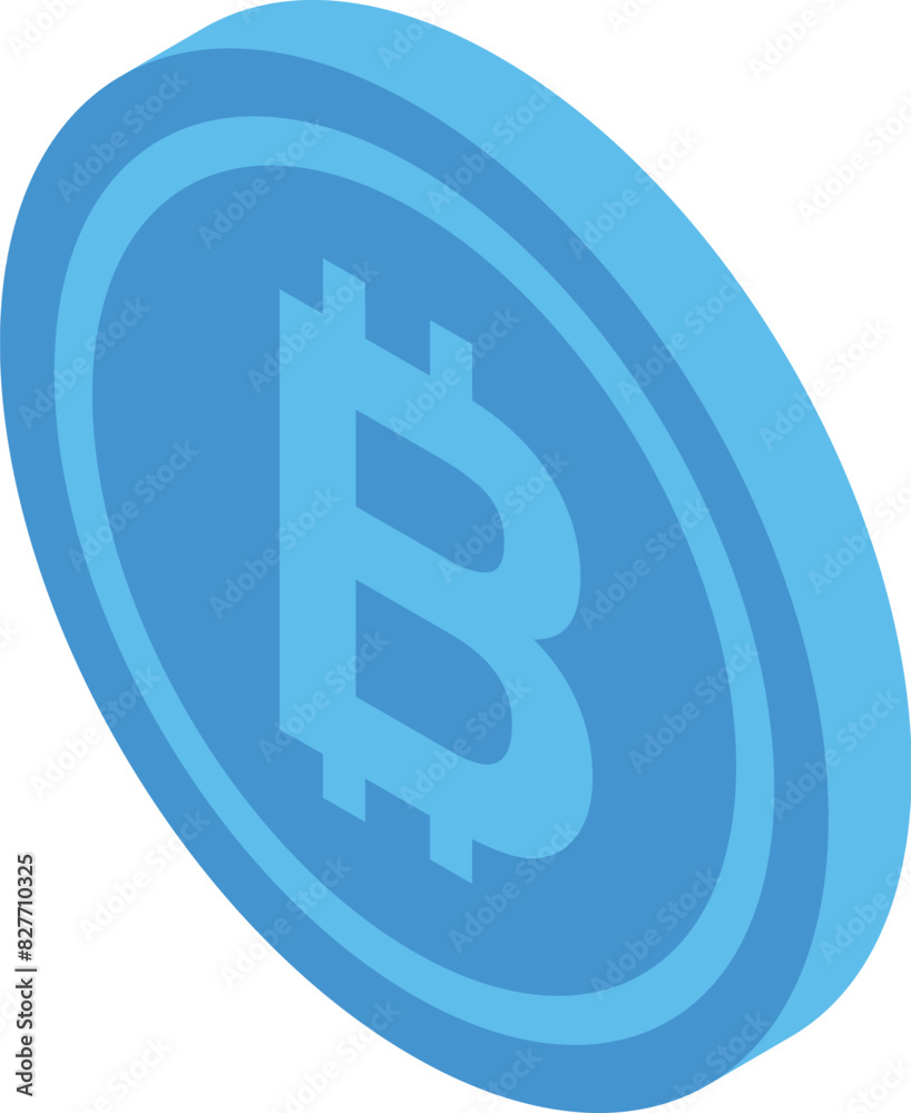 Obraz premium Detailed and intricate isometric bitcoin illustration in vector format depicting the modern and innovative cryptocurrency technology. Digital finance. And blockchain economy