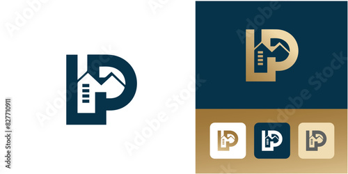LP Initial Letters Logo design vector for construction, home, real estate, building, property. premium vector illustration photo