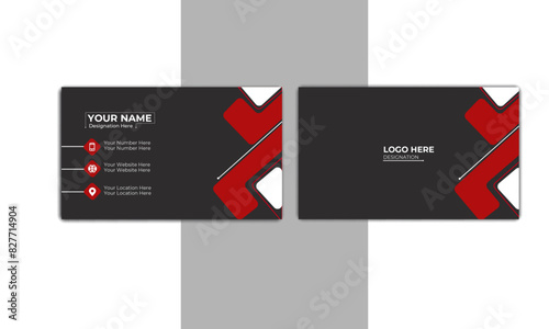  creative black and red modern business card template