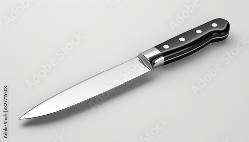 Knife With Black Handle on White Surface