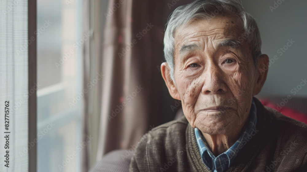 Close-up photo capturing the reflective expression of an aged man with life experience in his eyes Close-up photo capturing the reflective expression of an aged man with life experience in his eyes