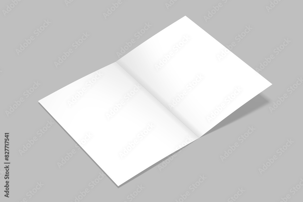 Blank bifold brochure mockup 3D render Blank bifold brochure mockup 3D render