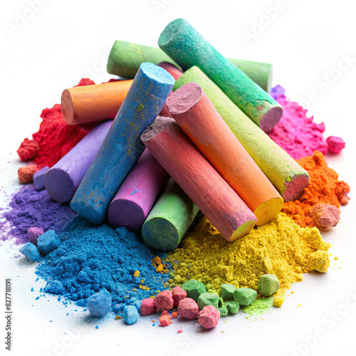 Artistic Spectrum of Crushed Chalk Powders photo
