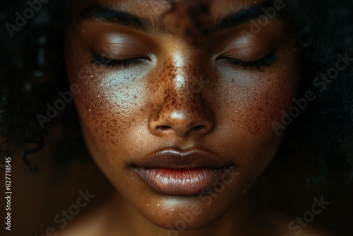 Close Up of a Woman With Freckles on Her Face © BrandwayArt