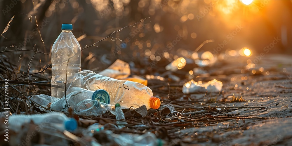 Image showing plastic pollution in nature with discarded plastic ...