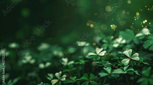 Enchanted Forest Floor: Sparkling Dew on Clover Leaves