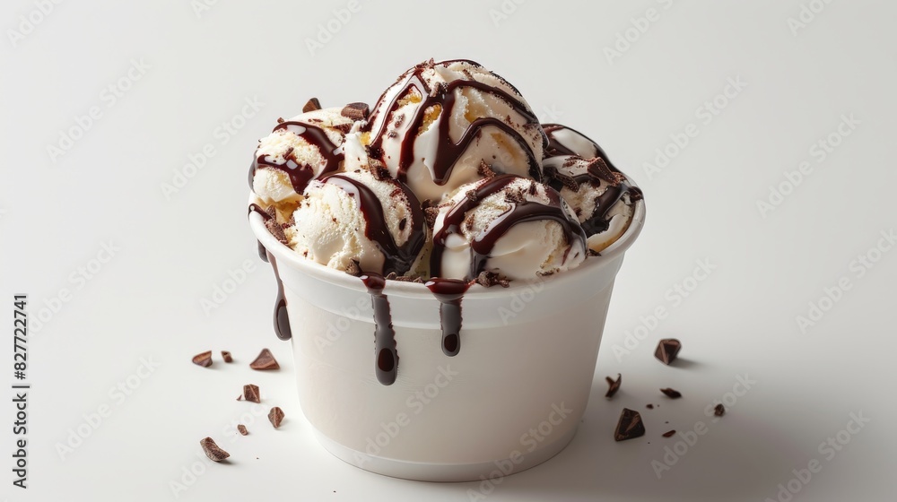 Chocolate Drizzled Ice Cream Cup Chocolate Drizzled Ice Cream Cup