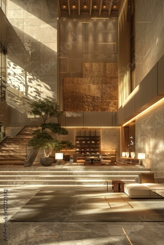 Modern Hotel Lobby: A Fusion of Luxury and Functionality © duyina1990