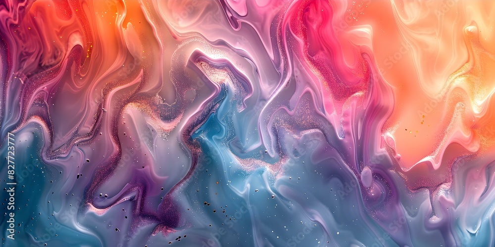 Obraz premium Trendy Seamless Iridescent Unicorn Marble Background with Soft Pastel Holographic Pattern. Concept Unicorn Trends, Iridescent Background, Pastel Holographic Pattern, Seamless Design, Trendy Style