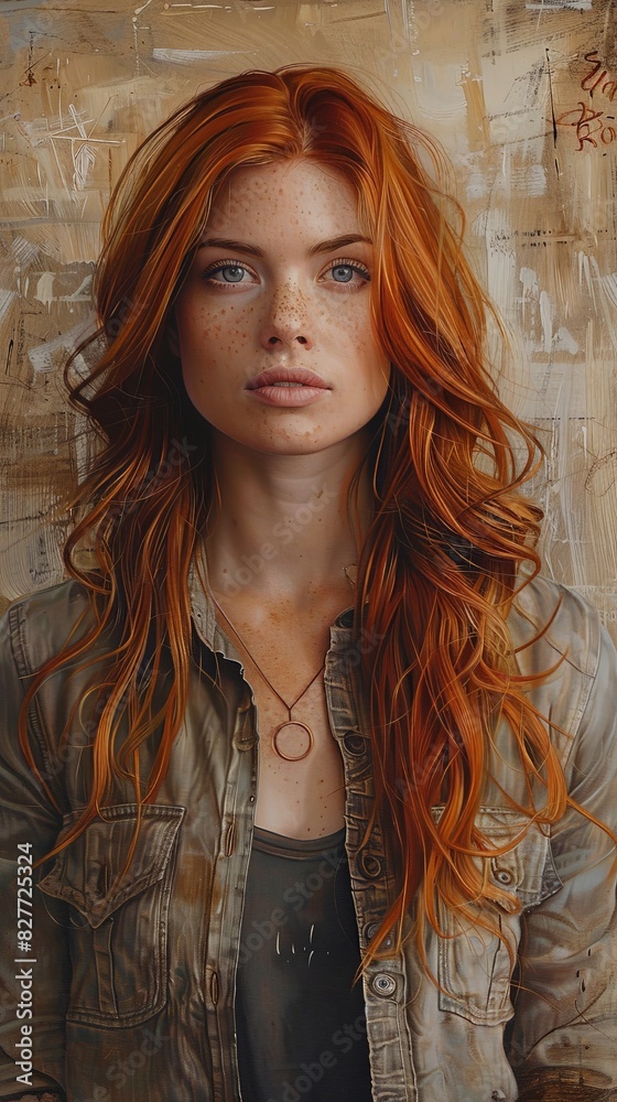 Fototapeta premium Portrait of a Woman With Red Hair