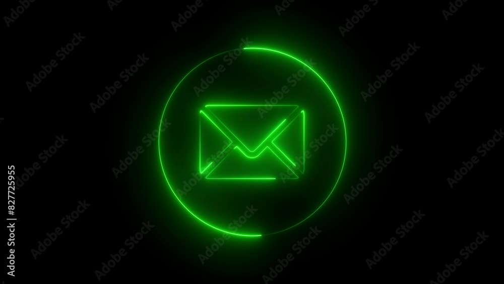 Cyan color neon mail envelope icon animated on black background. glowing neon Mail envelope, incoming mail, Sending mail icon animation. Cyan color neon mail envelope icon animated on black background. glowing neon Mail envelope, incoming mail, Sending mail icon animation.