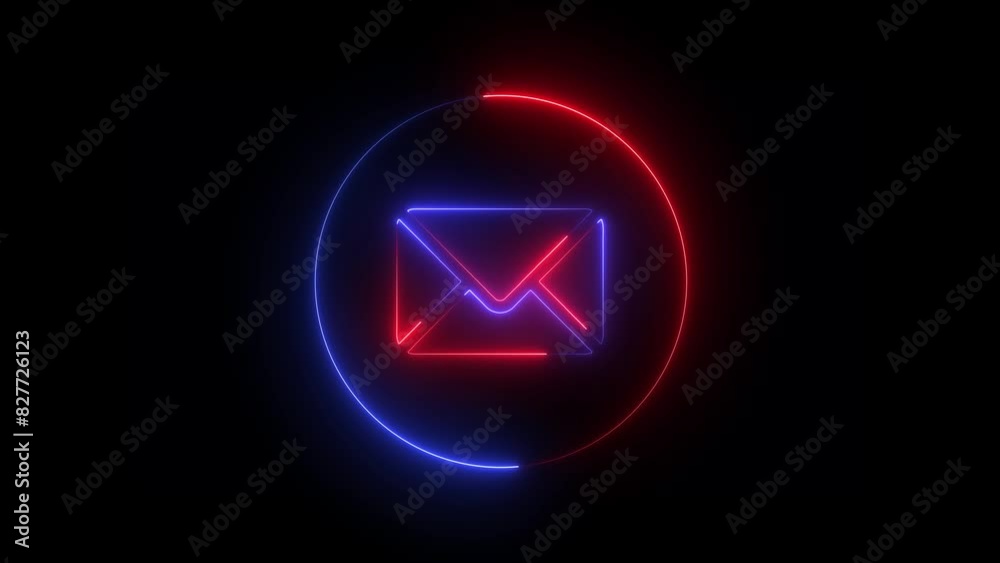 Cyan color neon mail envelope icon animated on black background. glowing neon Mail envelope, incoming mail, Sending mail icon animation. Cyan color neon mail envelope icon animated on black background. glowing neon Mail envelope, incoming mail, Sending mail icon animation.